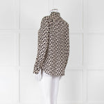 Weekend Max Mara Black and Cream Geometric Cotton Shirt