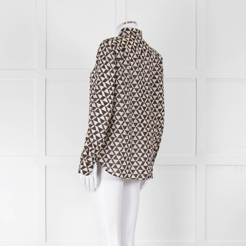 Weekend Max Mara Black and Cream Geometric Cotton Shirt