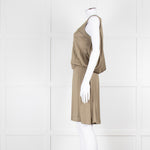 Bottega Veneta Khaki Sleeveless Wrap Dress