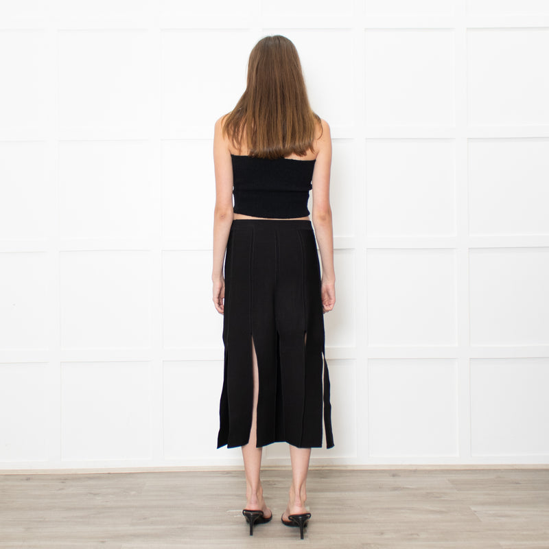 Sandro Black Skirt With Splits