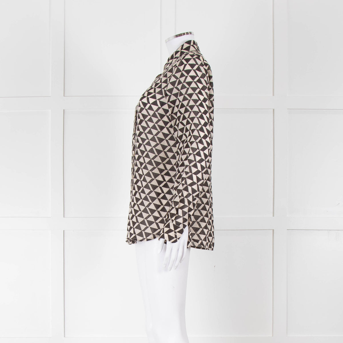 Weekend Max Mara Black and Cream Geometric Cotton Shirt