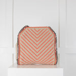 Stella McCartney Beige Linen Orange Stitching Small Falabella Bag