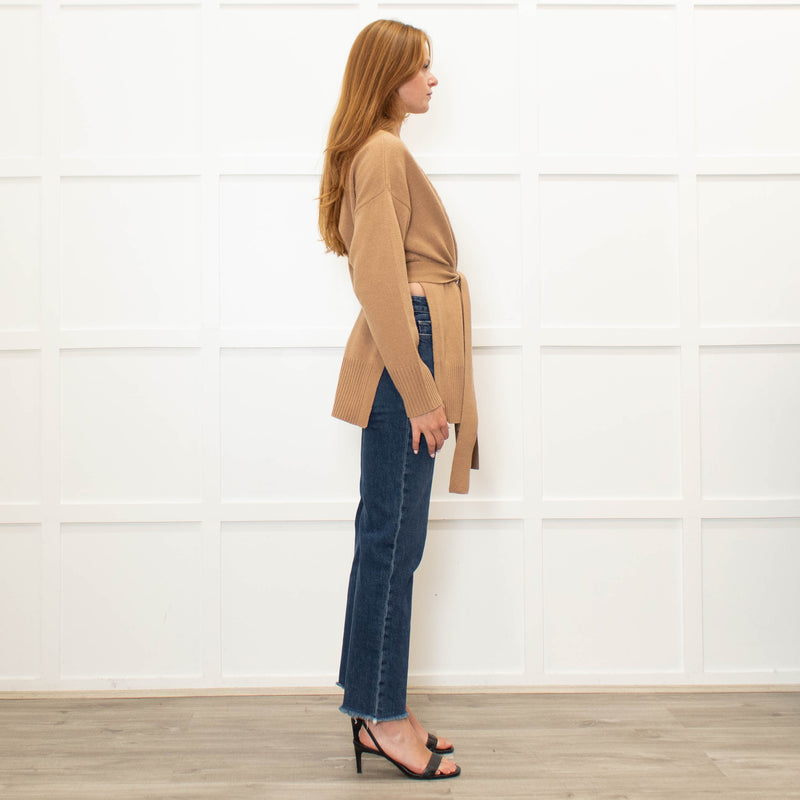 Sandro Beige Belted Cardigan