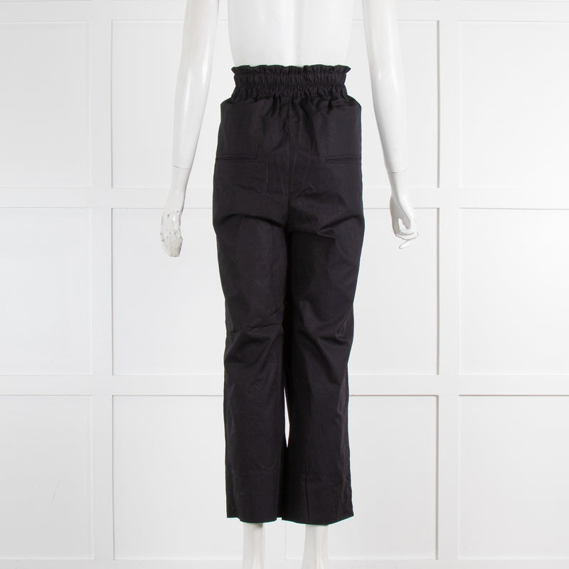 Bassike Black Wide Leg Pull On Trousers