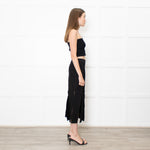 Sandro Black Skirt With Splits