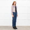 Iro White Red Navy Tweed Edge To Edge Short Jacket