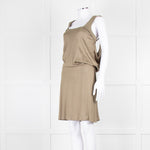 Bottega Veneta Khaki Sleeveless Wrap Dress