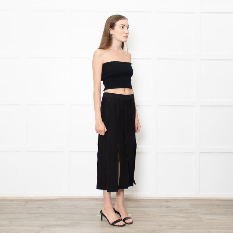 Sandro Black Skirt With Splits