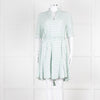 Sandro Pale Green Lilac Burgundy Print Belted Dress