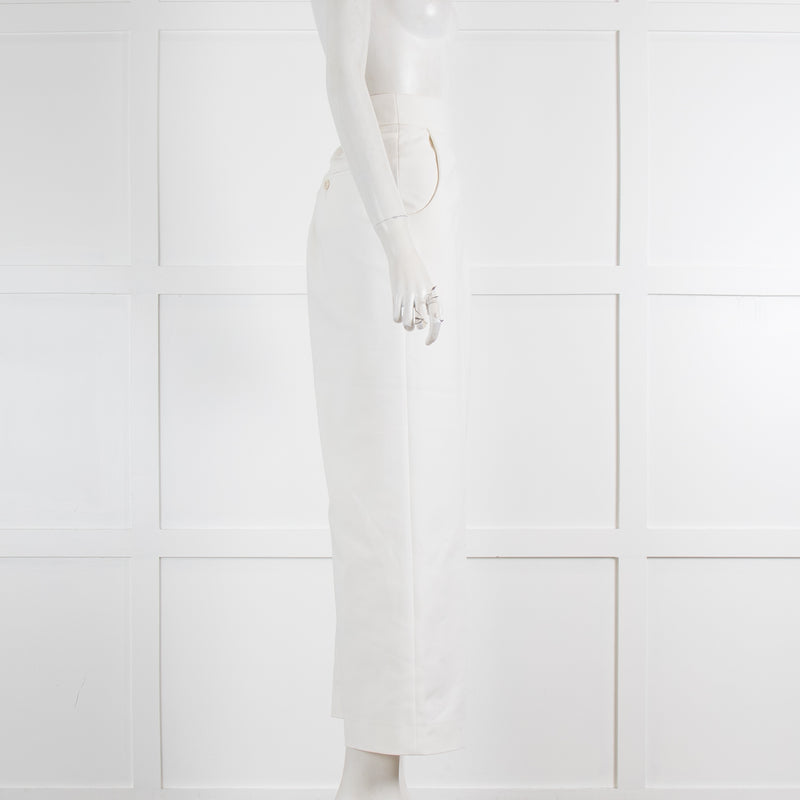 Derek Lam White Wide Leg Suiting Trousers