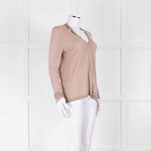 Dorothee Schumacher Dusky Pink Wool Cardigan With Chain Detail