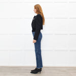 Self Portrait Black Shimmer Boucle Jacket With Embellished Buttons