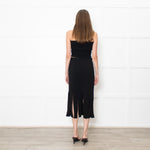 Max Mara Black Jumbo Fringe Pencil Skirt