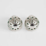 Christian Dior Secret Cannage Tribal Stud Silver Earrings