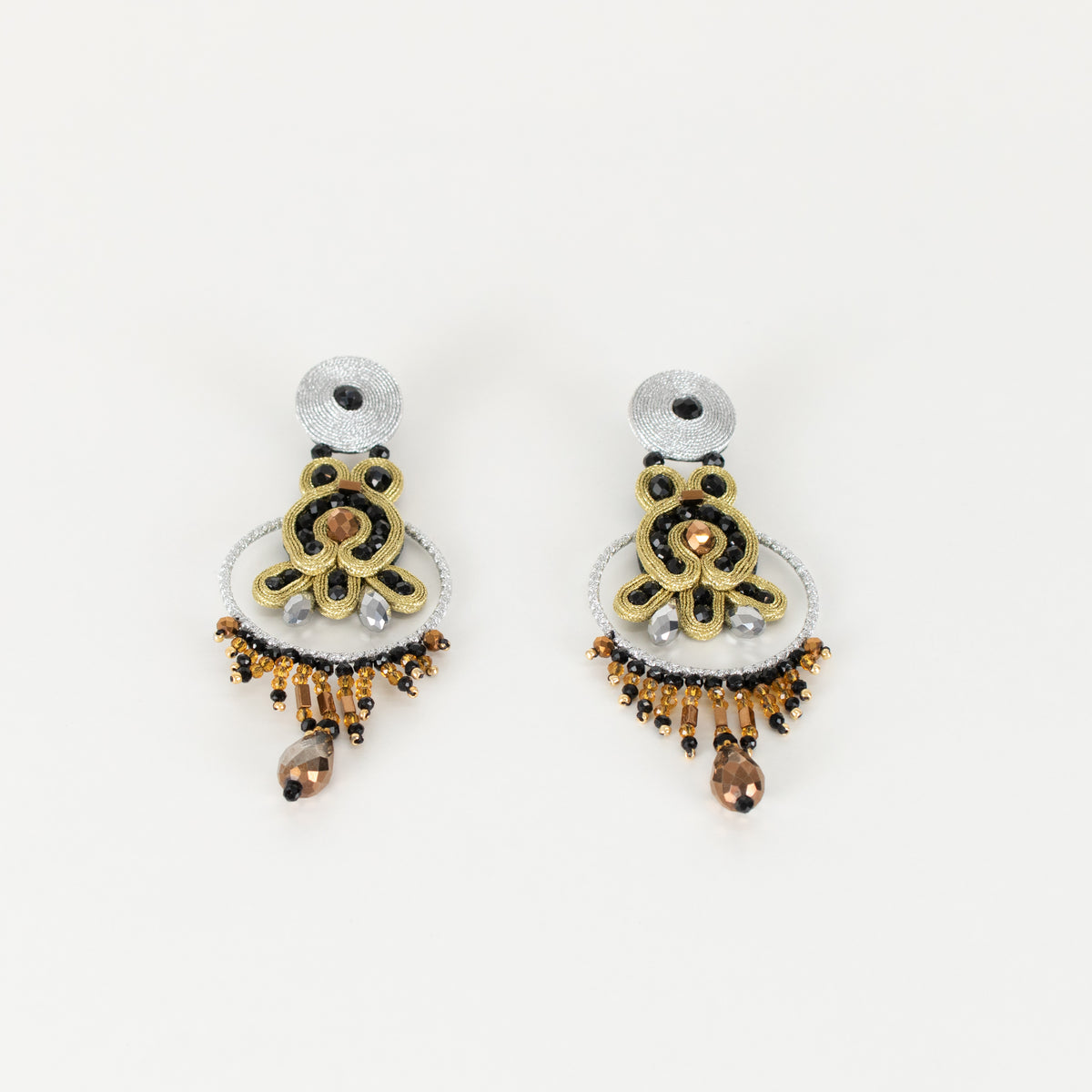 Musula Silver/Gold Opera Drop Earrings