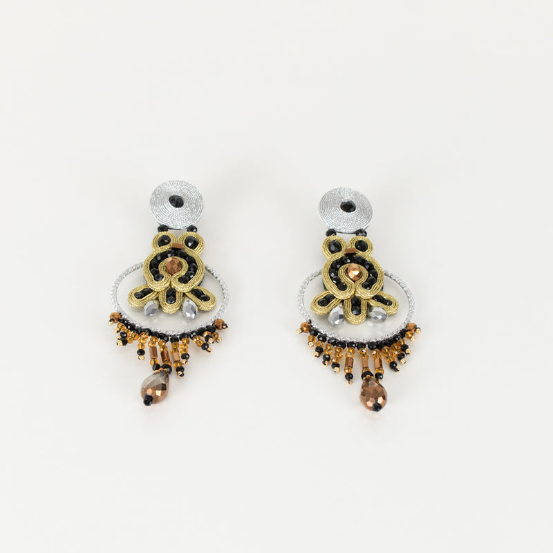 Musula Silver/Gold Opera Drop Earrings