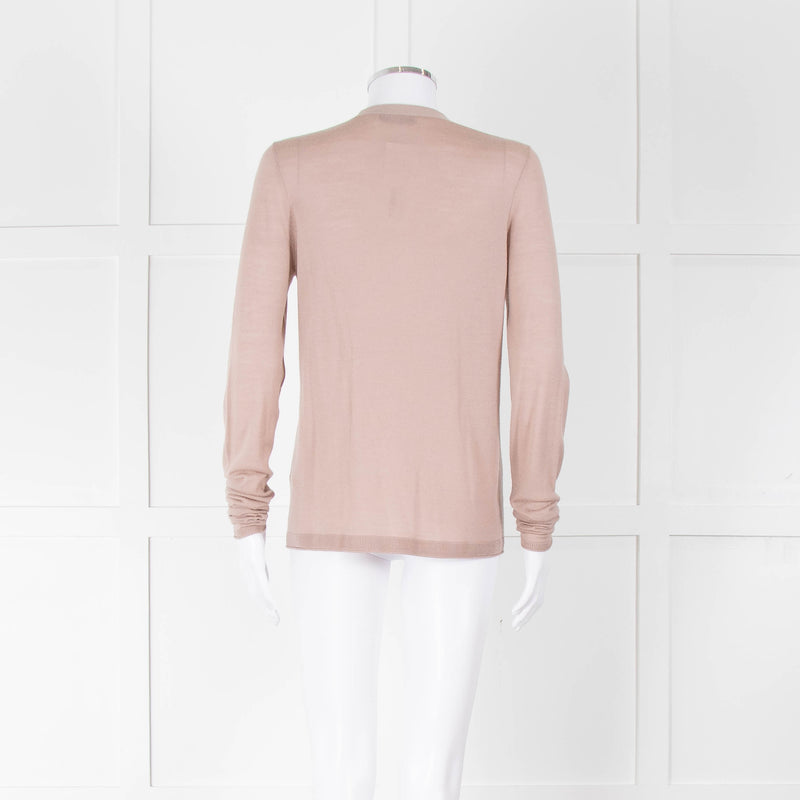 Dorothee Schumacher Dusky Pink Wool Cardigan With Chain Detail