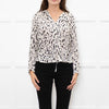 Rails Cream and Black Animal Print Blouse with Drawstring Waist