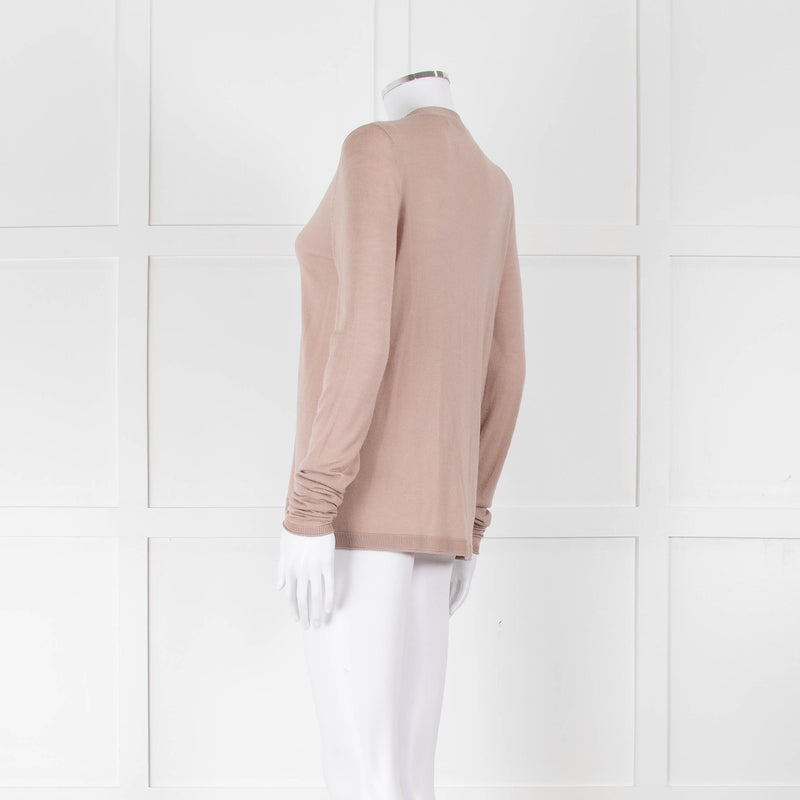 Dorothee Schumacher Dusky Pink Wool Cardigan With Chain Detail
