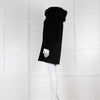Max Mara Black Wool Alpaca Mix Coat with Fox Fur Trimmed Hood