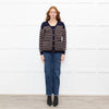 Wyse Blue Tan Striped Mohair Cardigan