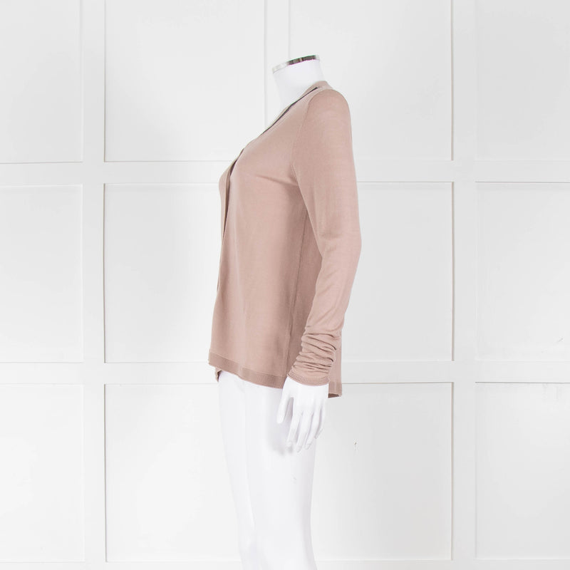 Dorothee Schumacher Dusky Pink Wool Cardigan With Chain Detail