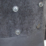 Max Mara Black Wool Alpaca Mix Coat with Fox Fur Trimmed Hood