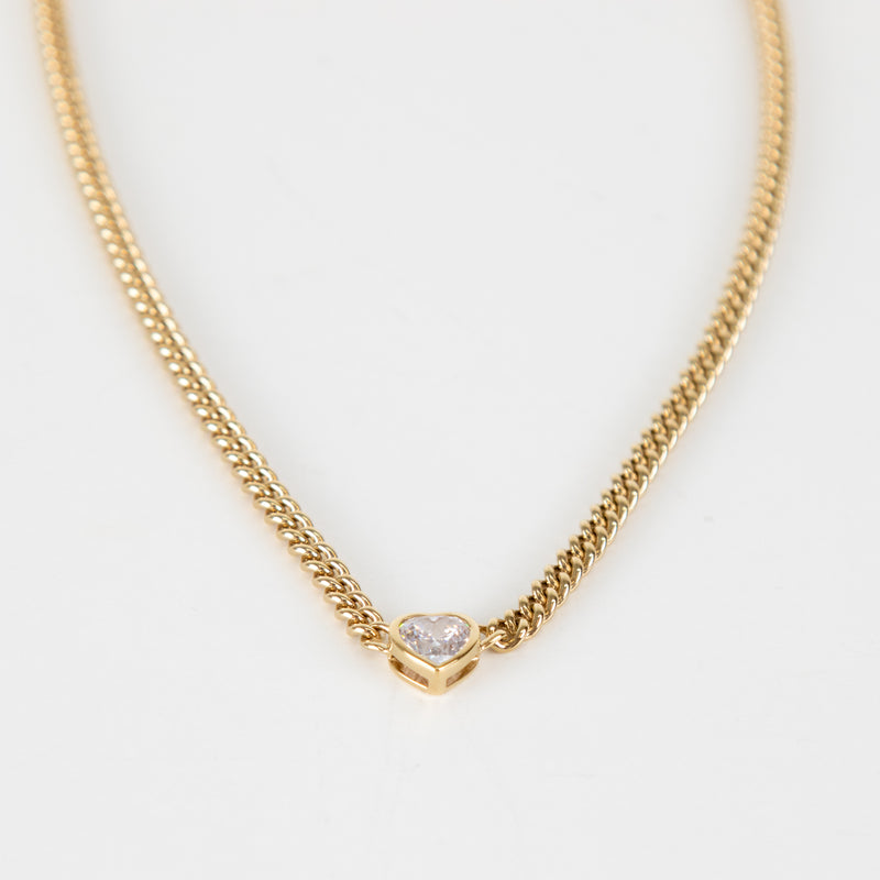 Heavenly London Gold A La Folie Diamond Heart Necklace