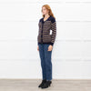 Wyse Blue Tan Striped Mohair Cardigan