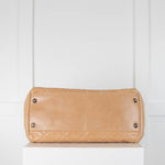 Chanel Beige Quilted Calfskin Ruthenium Hardware Tote Bag