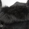 Max Mara Black Wool Alpaca Mix Coat with Fox Fur Trimmed Hood