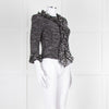 St John Black White Knit Frill Trim Jacket
