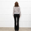 Rails Cream and Black Animal Print Blouse with Drawstring Waist