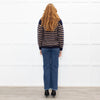 Wyse Blue Tan Striped Mohair Cardigan