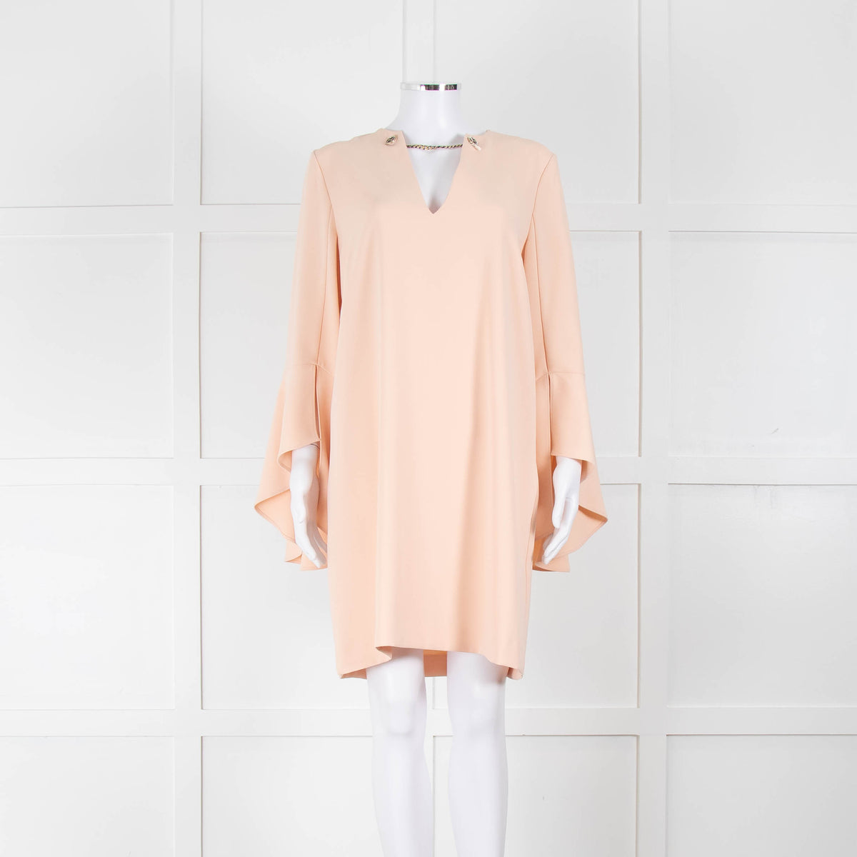 Twinset Peach Dress With Chain Neck