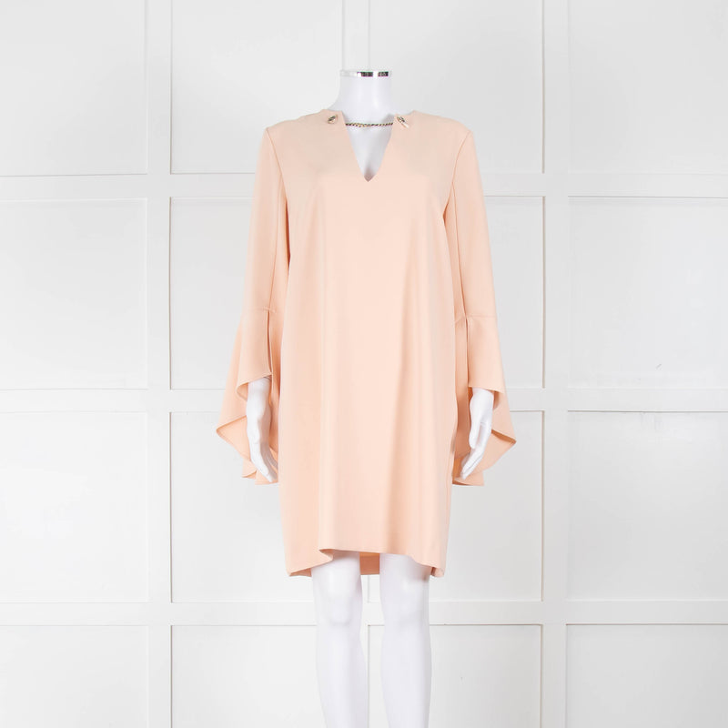 Twinset Peach Dress With Chain Neck