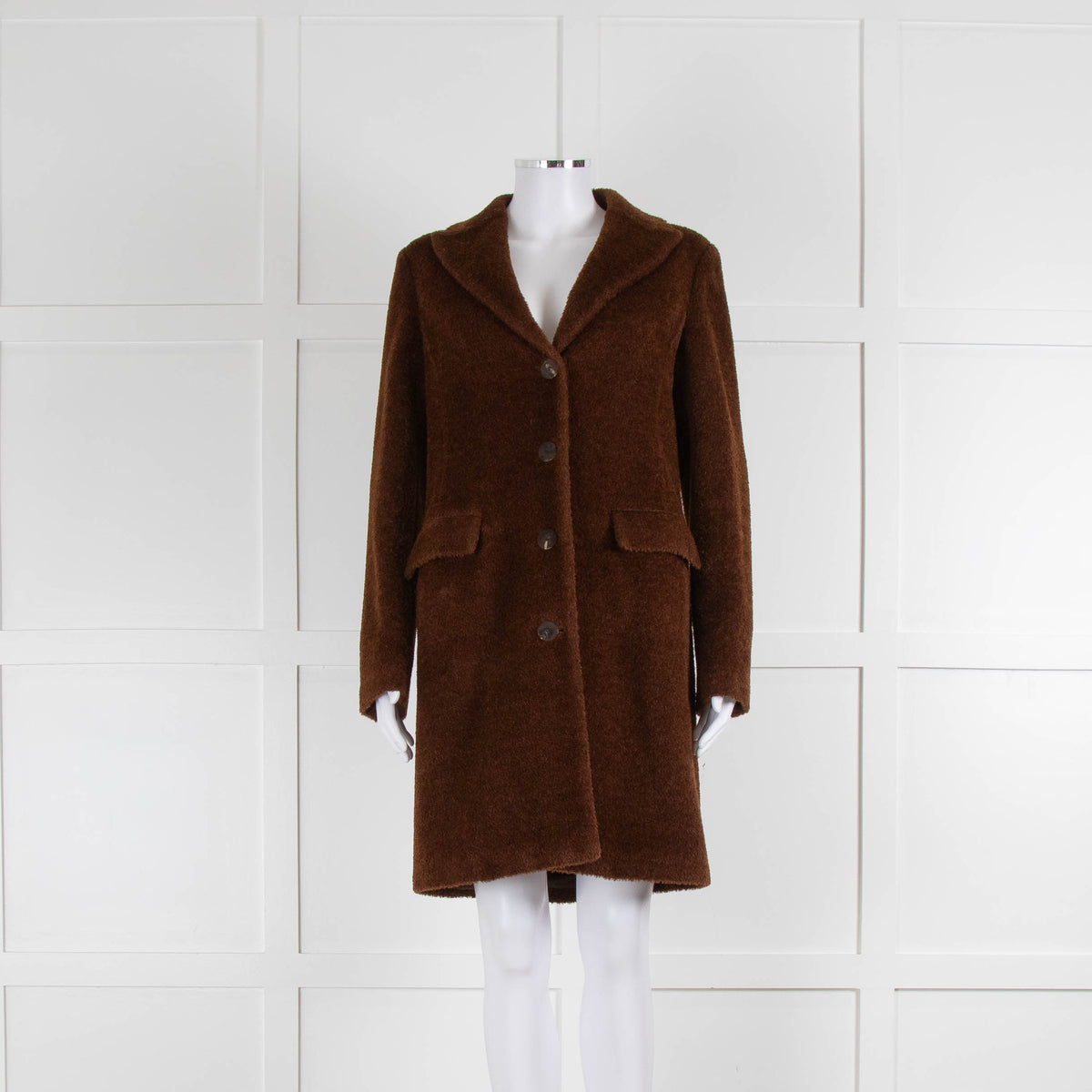Agnona Brown Alpaca Mix Coat