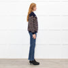 Wyse Blue Tan Striped Mohair Cardigan