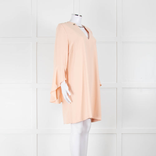 Twinset Peach Dress With Chain Neck
