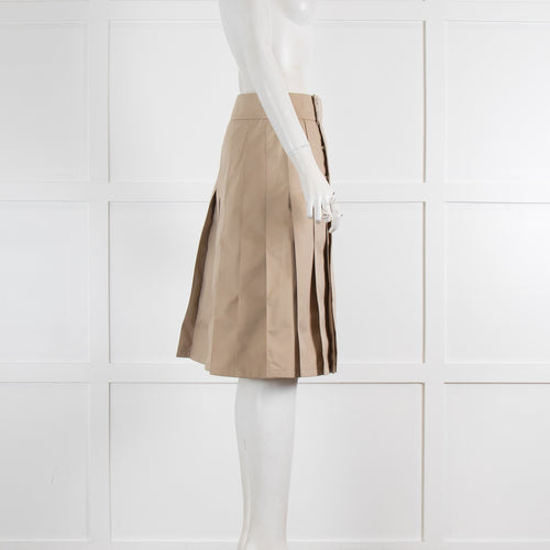 Burberry Archive Beige Pleated Knee Length Skirt
