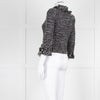 St John Black White Knit Frill Trim Jacket