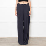 Fabiana Filippi Navy Drawstring Silky Trousers