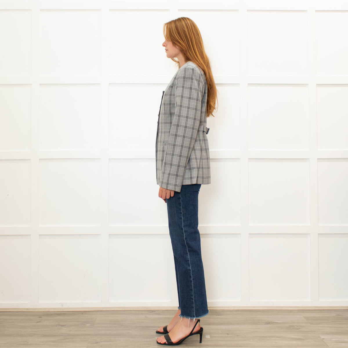 Aligne Check Waisted Scoop Blazer