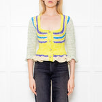 Ganni Crochet Cotton Blend Belted Cardigan