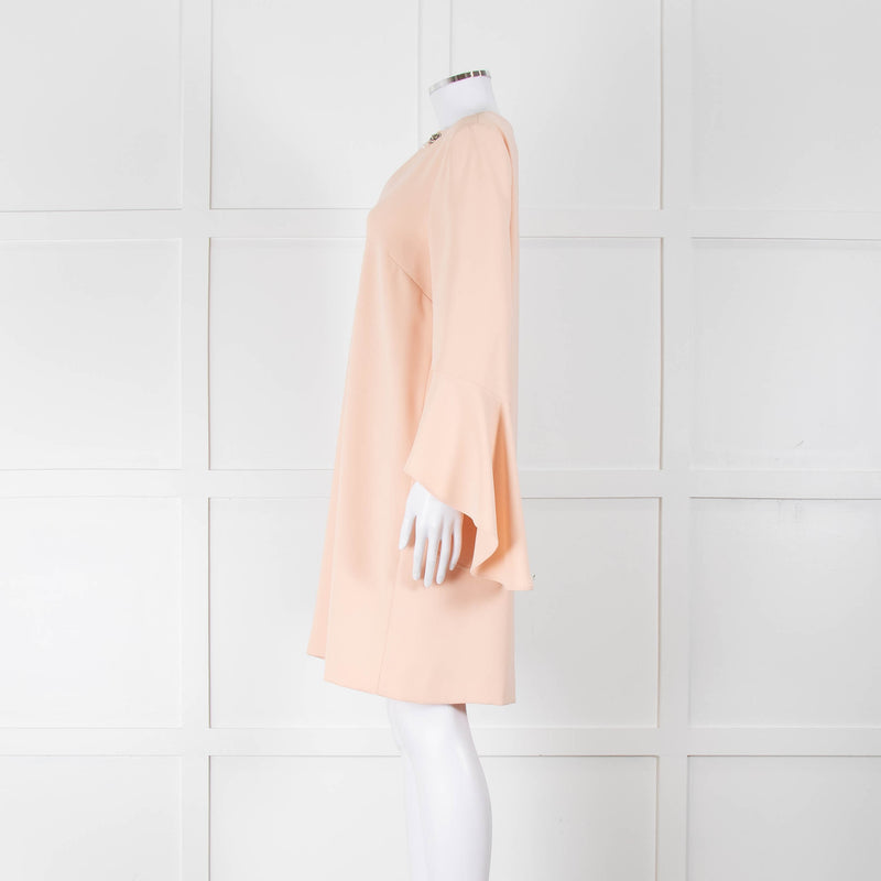 Twinset Peach Dress With Chain Neck