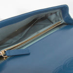 Chanel Blue Calfskin Chevron Coco Gold Tone Hardware Flap Bag