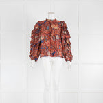 Ulla Johnson Pippa Blouse Red Hibiscus Print