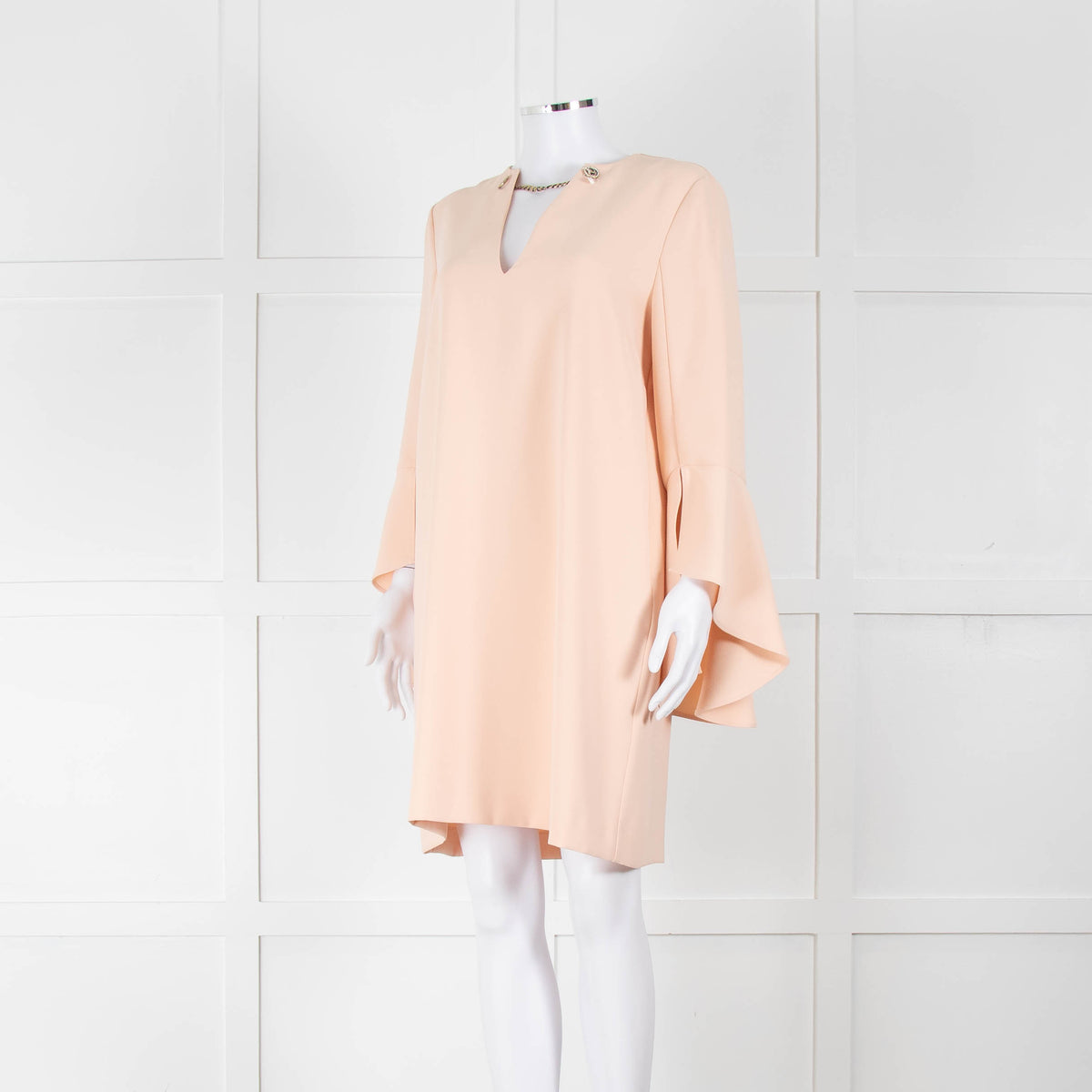 Twinset Peach Dress With Chain Neck