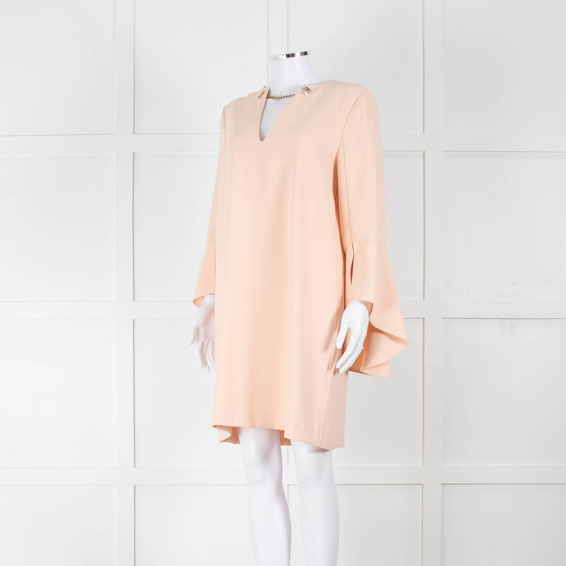 Twinset Peach Dress With Chain Neck