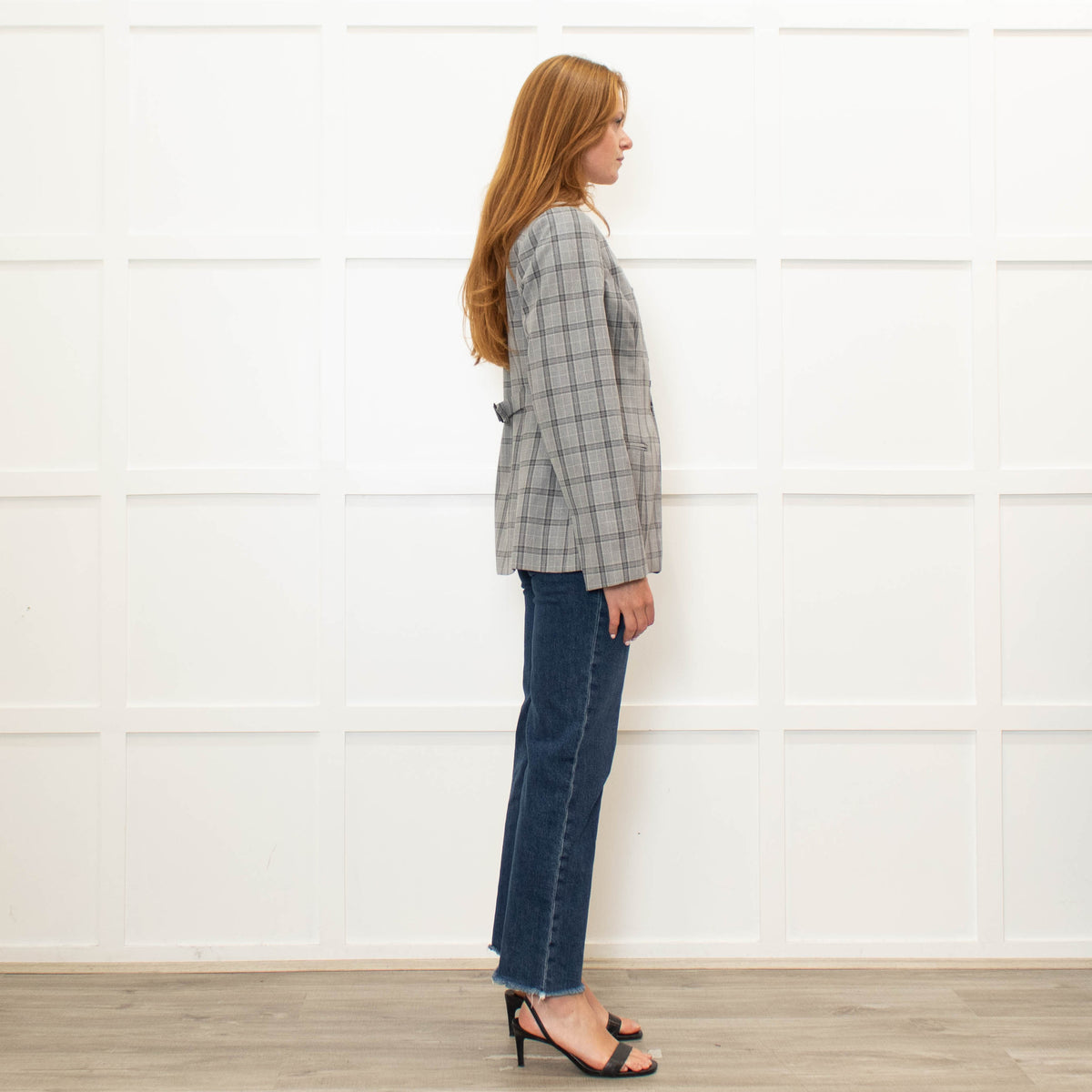 Aligne Check Waisted Scoop Blazer